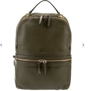 Henri Bendel West 57th Olive Green Leather Backpack,‎ Discontinued Luxury RARE!